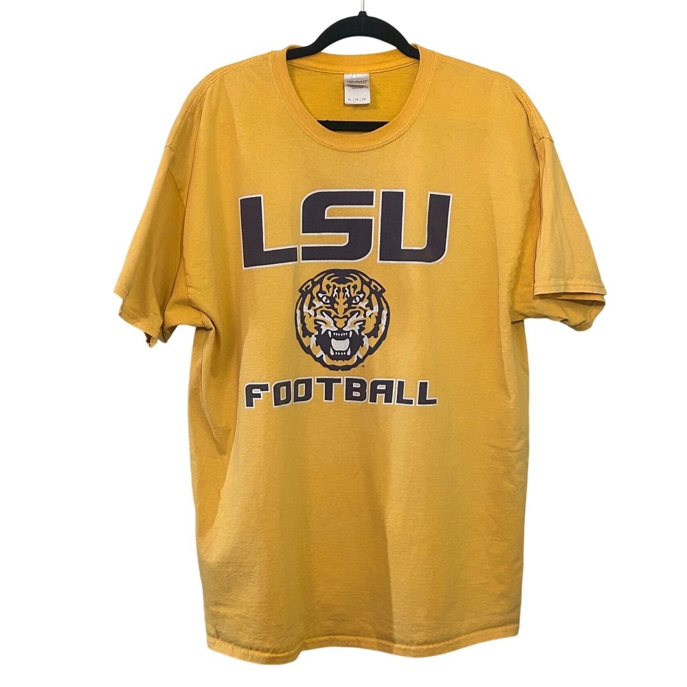 Yellow Gold‎ LSU Football T-Shirt Mens XL NCAA Tigers Graphic Tee